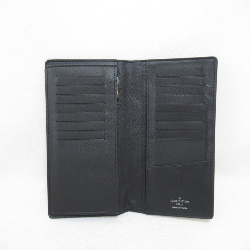 LOUIS VUITTON Foille Brazza Bifold Long Wallet Black Black Taiga leather M30501 - Logoexplore - Image 4