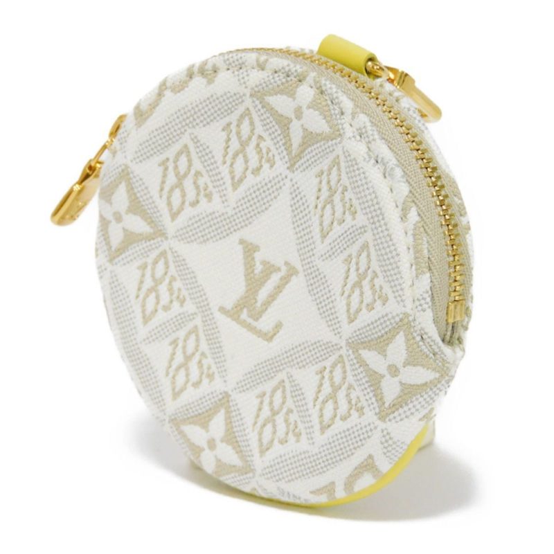 LOUIS VUITTON Coin Case Portomone Long Round Ecru Jaune Yellow Monogram Jacquard SINCE 1854 M81173 Men's Women's Wallet - Logoexplore - Image 2