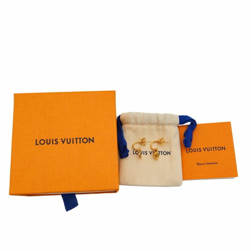 Louis Vuitton Bookle Dreille Blooming Earrings Gold M64859 LV Circle Monogram Flower - Logoexplore - Image 8