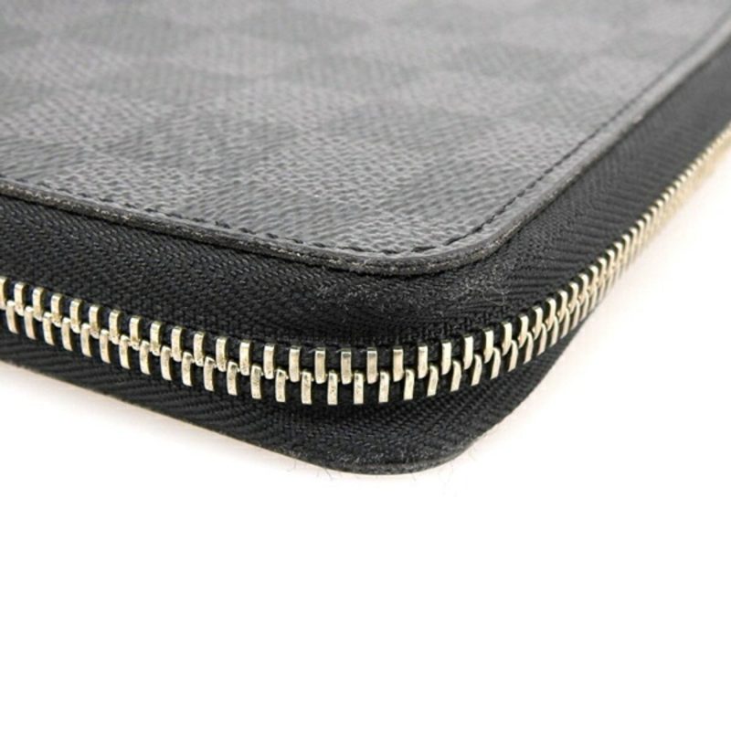 LOUIS VUITTON Damier Graphite Zippy Organizer Round Zipper Long Wallet N63077 Black Men's - Logoexplore - Image 4