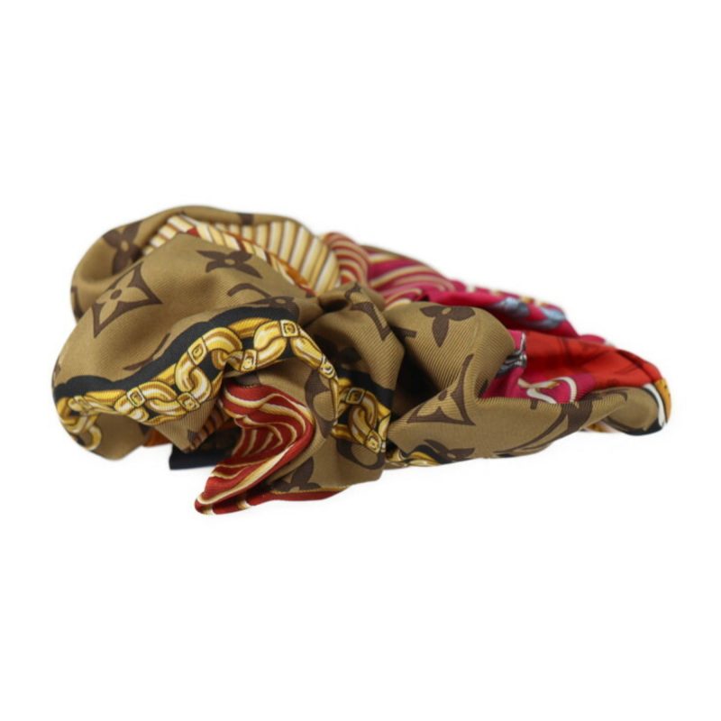 LOUIS VUITTON Chou Toro Shoe Other Fashion Goods M76954 Silk Brown Series Pink Multicolor Gold Metal Fittings Hair Rubber Accessory Ornament Clip LV Circle - Logoexplore - Image 4