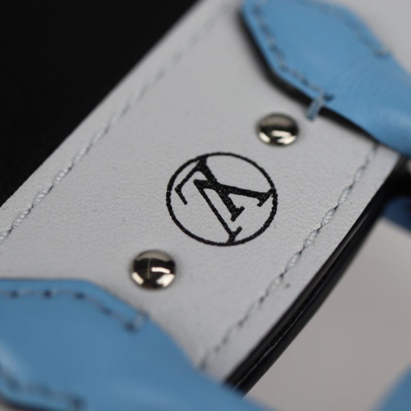 LOUIS VUITTON City Steamer Keychain MP1786 Leather Black Light Blue Bag Charm Key Ring - Logoexplore - Image 5
