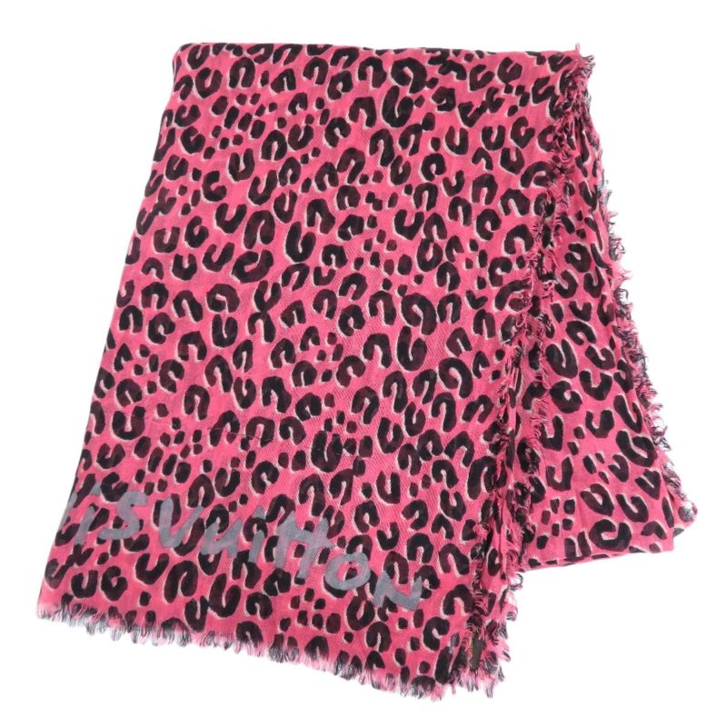 LOUIS VUITTON Etor leopard print stole cashmere/silk ladies - Logoexplore