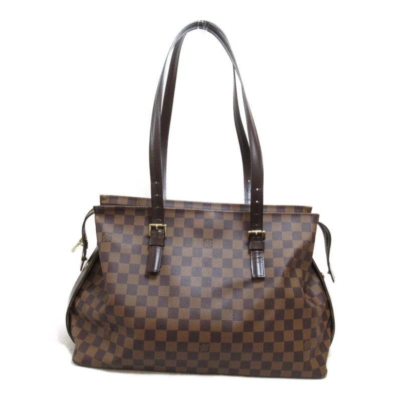 LOUIS VUITTON Chelsea Tote Bag Brown Ebene Damier PVC coated canvas N51119 - Logoexplore