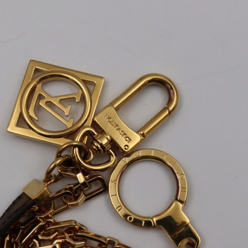 LOUIS VUITTON Chenne Dauphine Keychain M69553 Monogram Reverse Canvas Brown Gold Hardware Key Ring Bag Charm - Logoexplore - Image 4