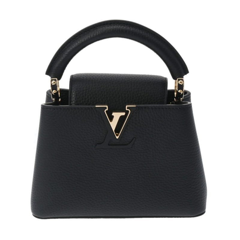 LOUIS VUITTON Capucines MINI Noir M56071 Women's Taurillon Leather Handbag - Logoexplore