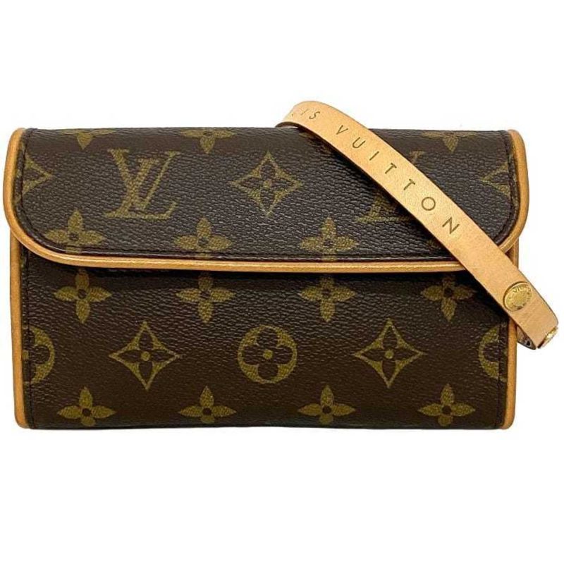 LOUIS VUITTON Body Bag Pochette Florentine Brown Beige Monogram M51855 S Size Canvas Nume FL0090 LB0070  Belt Waist Pouch Flap - Logoexplore