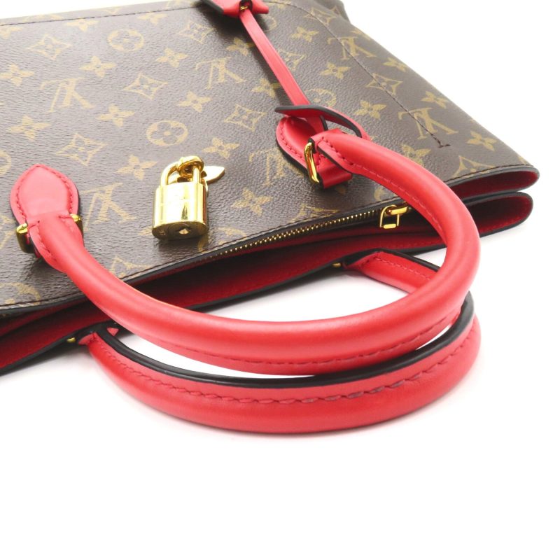 LOUIS VUITTON Flower tote Brown Red Coquelicot Monogram PVC coated canvas M43553 - Logoexplore - Image 6