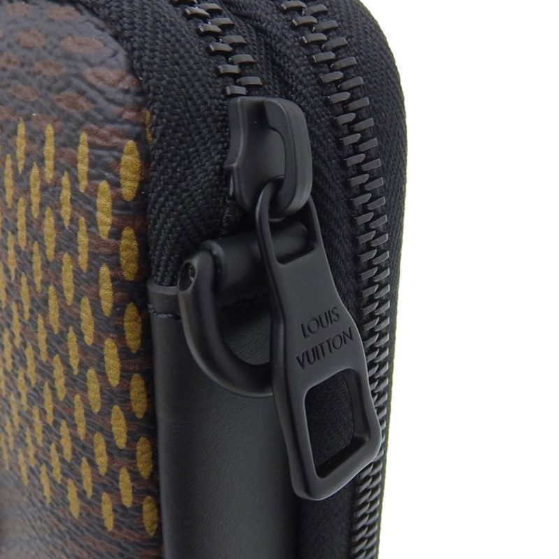 Louis Vuitton Damier Ebene Giant Double Phone Pouch Shoulder Bag Tortoise N40377 - Logoexplore - Image 4