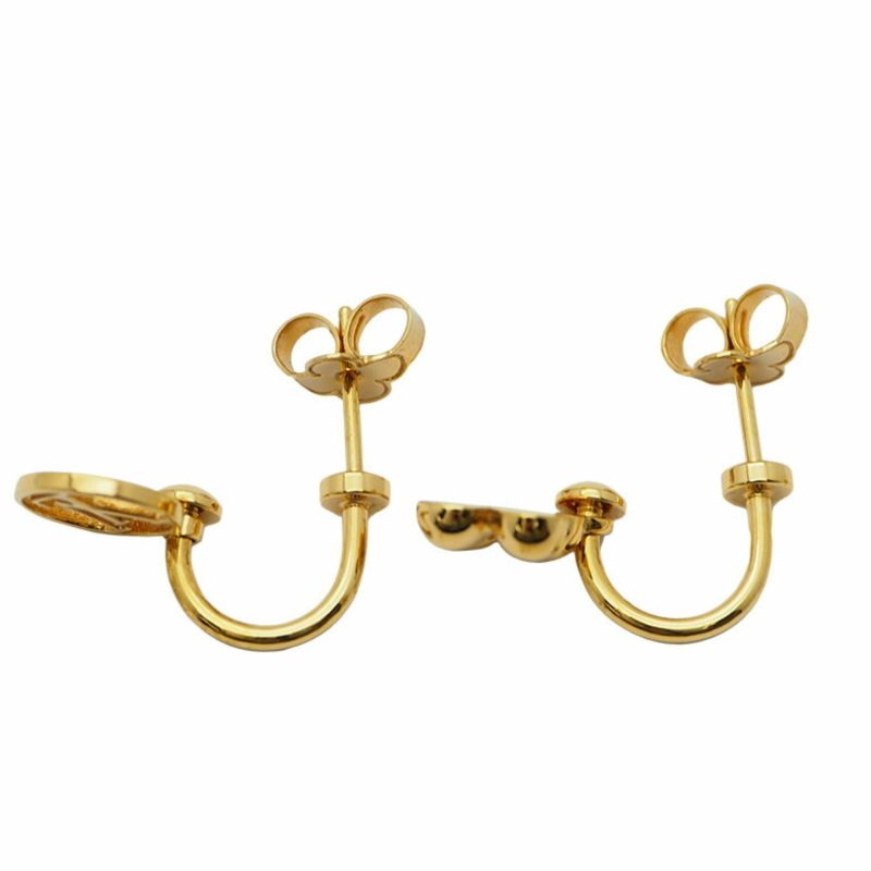 Louis Vuitton Bookle Dreille Blooming Earrings Gold M64859 LV Circle Monogram Flower - Logoexplore - Image 2