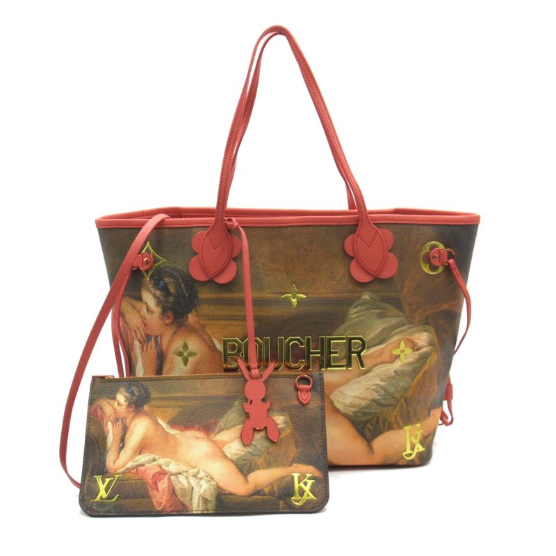 LOUIS VUITTON BOUCHER Neverfull MM Pink Beige Poppy petal Masters collection PVC coated canvas M43357 - Logoexplore