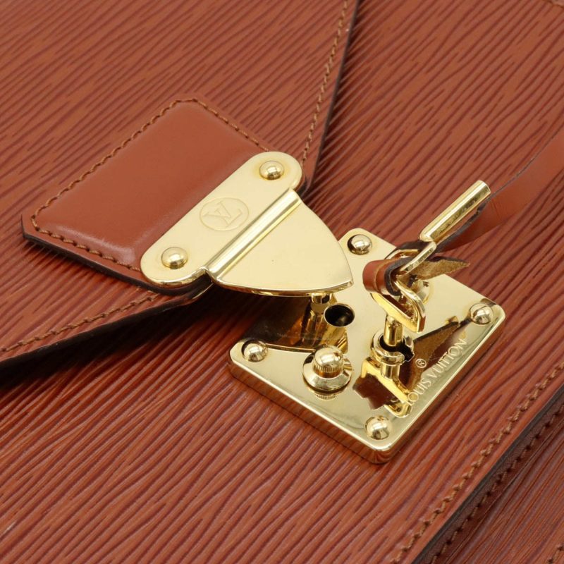 LOUIS VUITTON Epi Monceau Handbag Second Bag Shoulder Brown Kenya M52123 - Logoexplore - Image 8