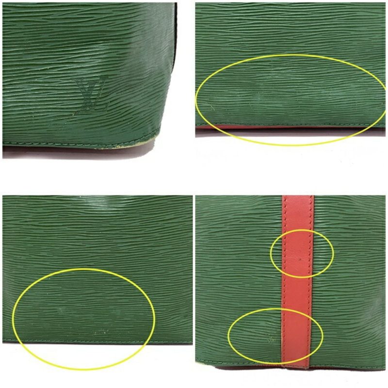 Louis Vuitton Drawstring Bag Petit Noe Green Red Blue M44147 Shoulder Leather A20953 LOUIS VUITTON Bicolor String Women's Men's Accent - Logoexplore - Image 8