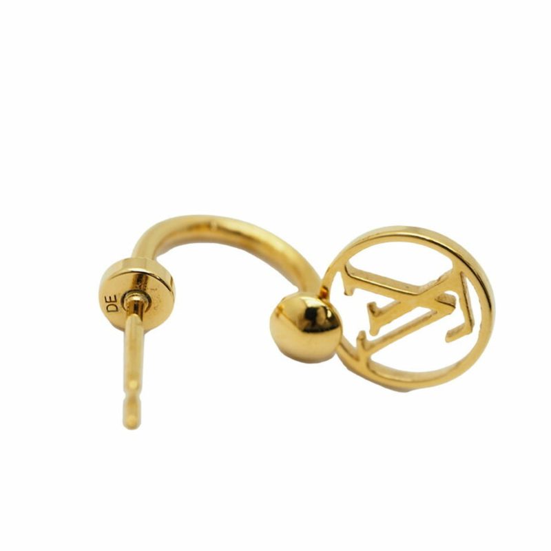 Louis Vuitton Bookle Dreille Blooming Earrings Gold M64859 LV Circle Monogram Flower - Logoexplore - Image 7