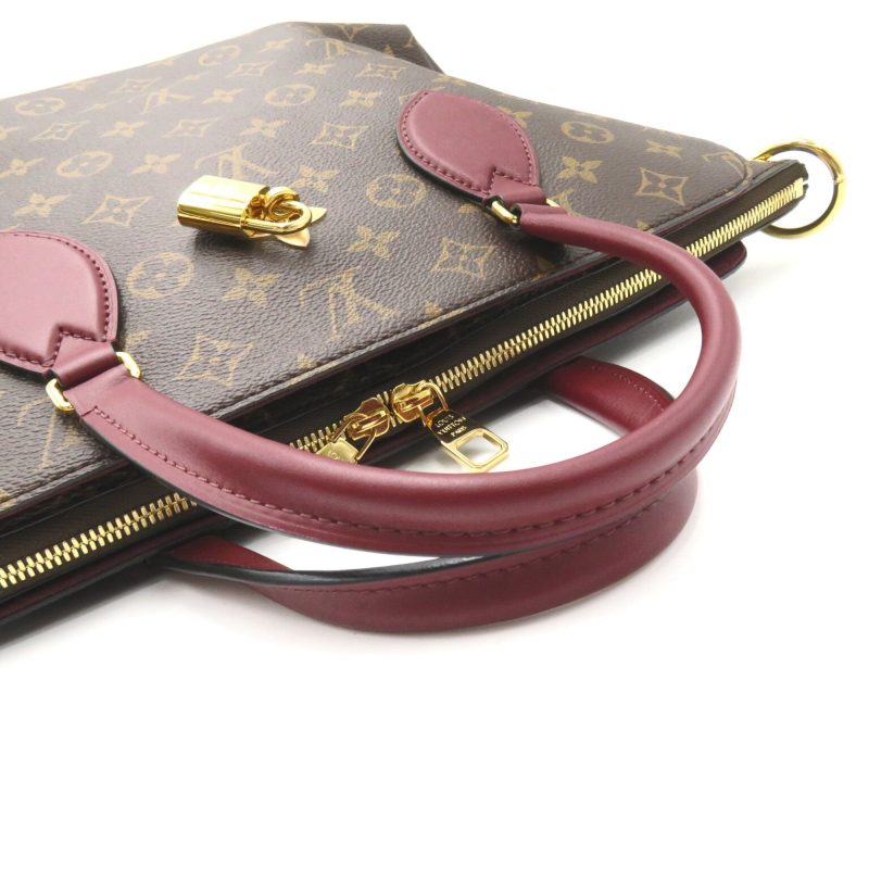 LOUIS VUITTON Flower zip tote MM Brown Red Bordeaux Monogram PVC coated canvas leather M44348 - Logoexplore - Image 5