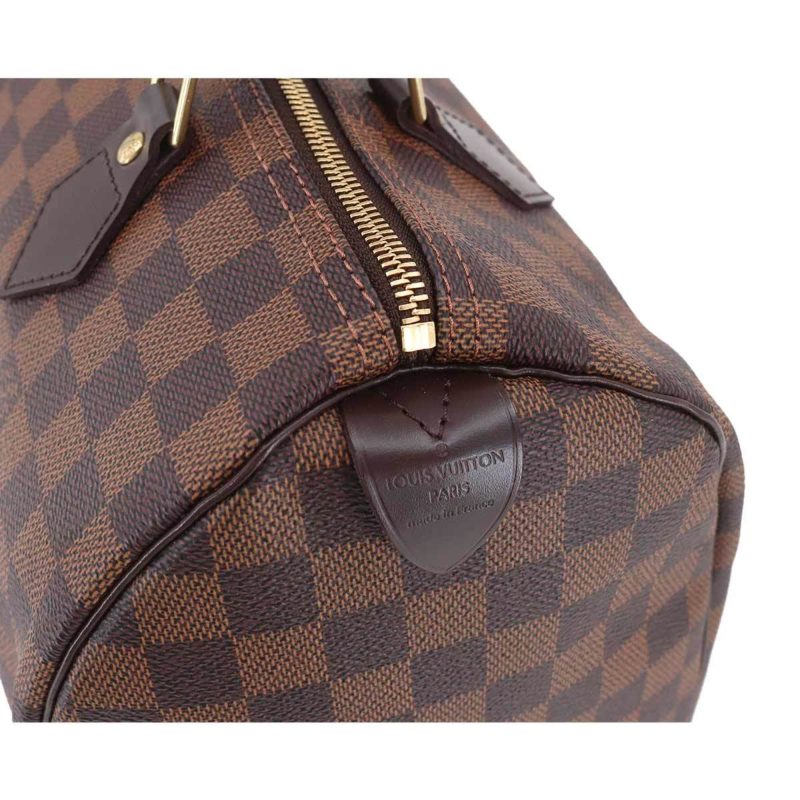 LOUIS VUITTON Damier Speedy 30 Hand Bag Ebene N41531 Brown Gold Hardware - Logoexplore - Image 8
