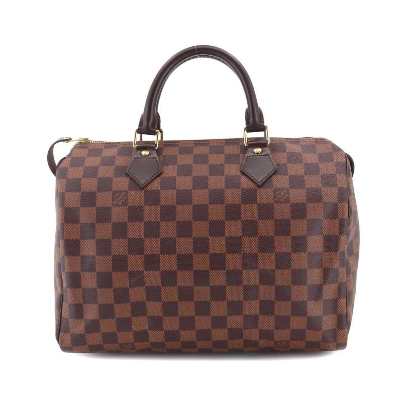 LOUIS VUITTON Damier Speedy 30 Hand Bag Ebene N41531 Brown Gold Hardware - Logoexplore - Image 2