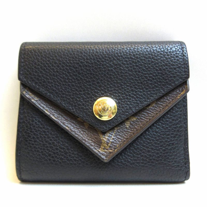 Louis Vuitton Duble V Compact Noir Brown Mini Wallet Tri-Fold Ladies Calf Monogram M64420 - Logoexplore