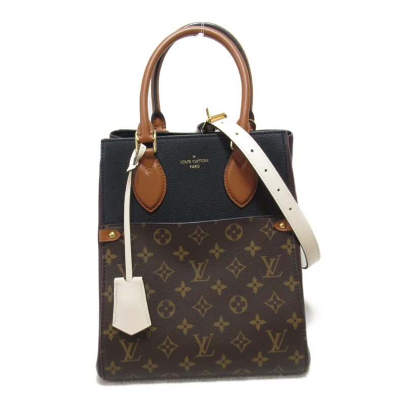LOUIS VUITTON Fold Tote MM 2wayShoulder Bag Brown Monogram leather M45409 - Logoexplore