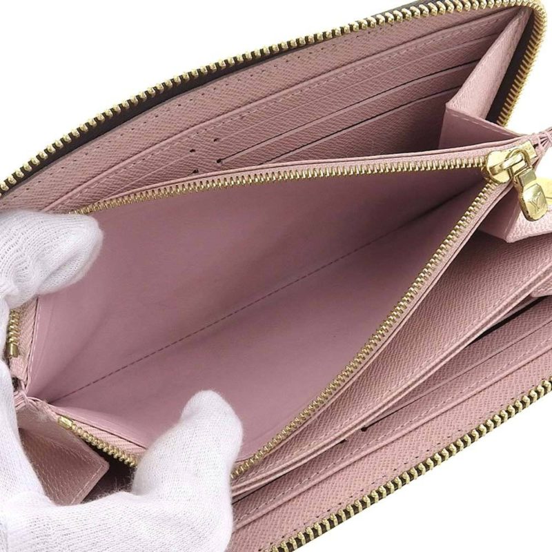 LOUIS VUITTON Damier Zippy Round Long Wallet Ebene Rose Ballerine N60046 - Logoexplore - Image 6