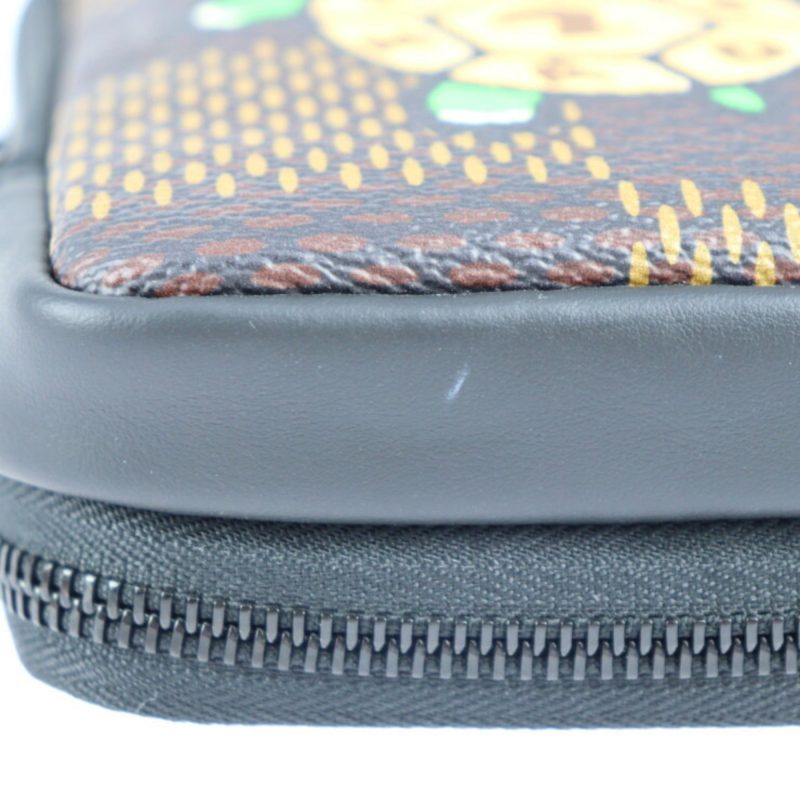 LOUIS VUITTON Double Phone Pouch NIGO Collaboration Shoulder Bag N40377 Damier Giant/Calf Leather Ebene Multi Color Black Metal Fittings Pochette Case Tortoise - Logoexplore - Image 6
