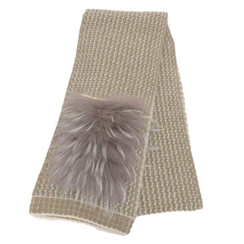LOUIS VUITTON fur muffler mohair blend brown with pocket stole M75090 - Logoexplore