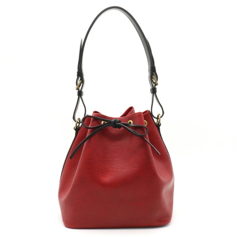 LOUIS VUITTON Epi Bicolor Petit Noe Shoulder Bag Leather Castilian Red Noir Black M44172 - Logoexplore