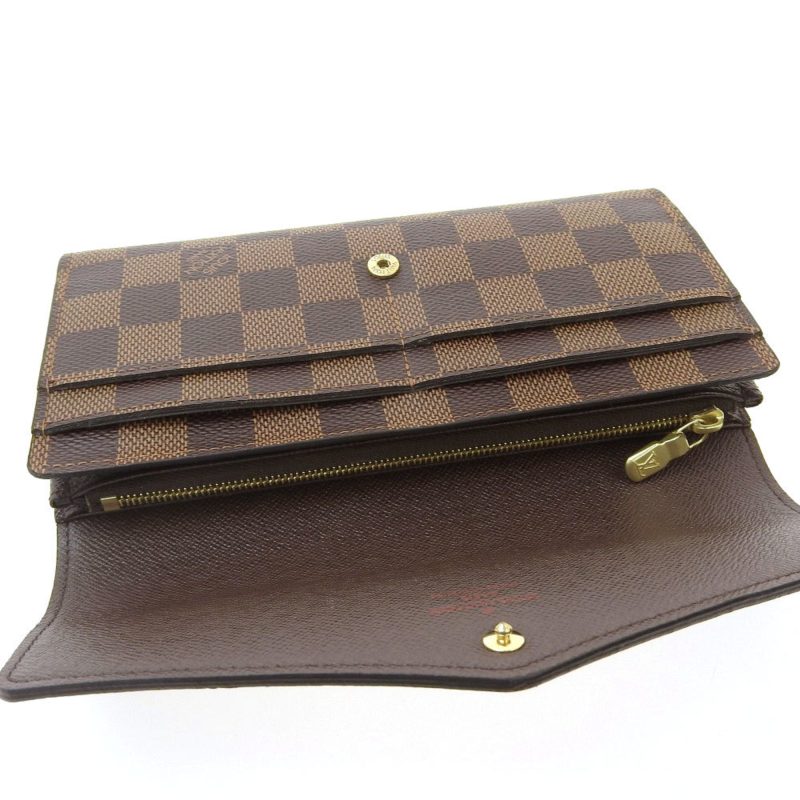 Louis Vuitton Damier Portefeuille Sarah long wallet with hook Ebene N63209 - Logoexplore - Image 6