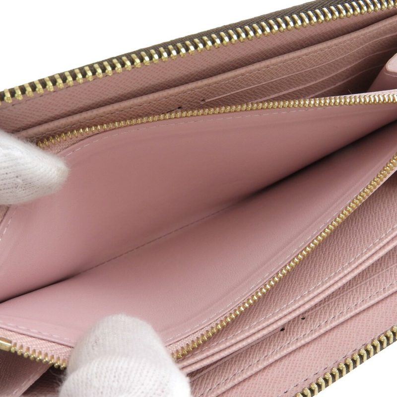 Louis Vuitton Damier Zippy Wallet Round Zipper Long Rose Ballerine N60046 - Logoexplore - Image 6