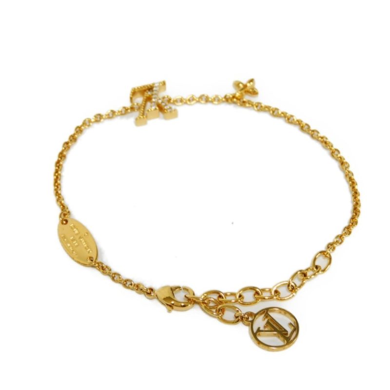 LOUIS VUITTON Bracelet LV Iconic Circle Strass Gold Monogram Flower Clear M00587 Women's Accessories Jewelry - Logoexplore - Image 3