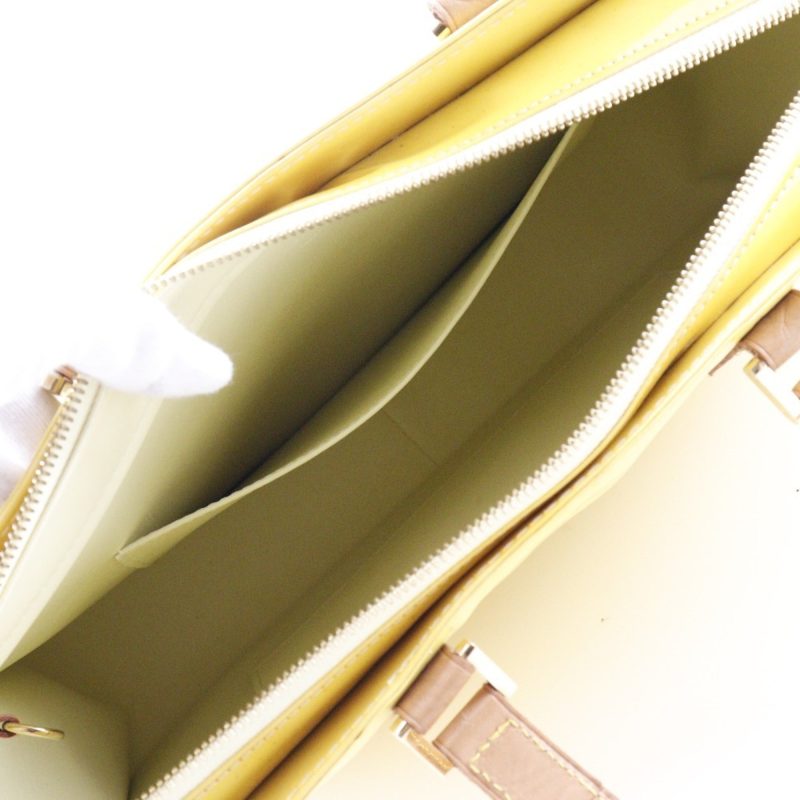 LOUIS VUITTON Columbus Tote Bag M91047 Monogram Verni Lime Yellow CA0979 Ladies - Logoexplore - Image 6