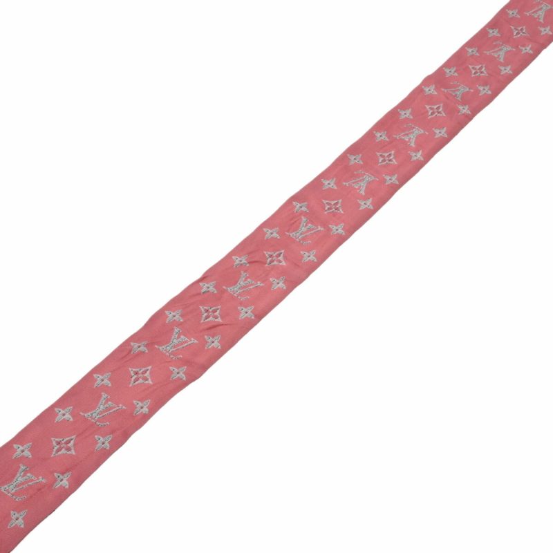 LOUIS VUITTON Bandeau BB LV Details Pink M78149 Women's 100% Silk Scarf Muffler - Logoexplore - Image 8