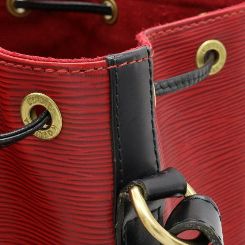 LOUIS VUITTON Epi Bicolor Petit Noe Shoulder Bag Leather Castilian Red Noir Black M44172 - Logoexplore - Image 7