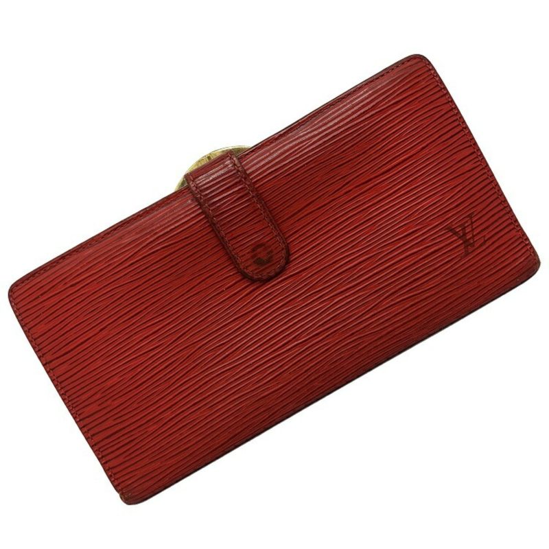 Louis Vuitton Continental Vienois Castilian Red Epi M63257 Gamaguchi Long Wallet Leather MI0032 LOUIS VUITTON Ladies - Logoexplore