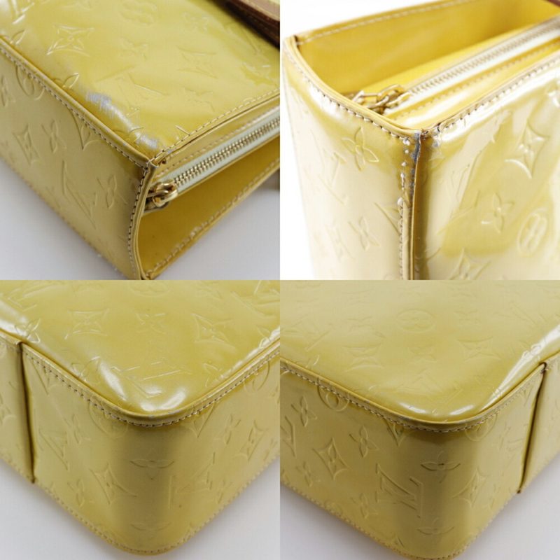 LOUIS VUITTON Columbus Tote Bag M91047 Monogram Verni Lime Yellow CA0979 Ladies - Logoexplore - Image 4