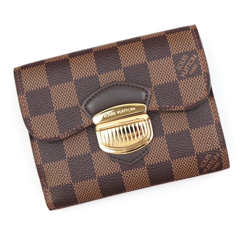 Louis Vuitton Damier Women's Damier Canvas Wallet (tri-fold) Brown - Logoexplore