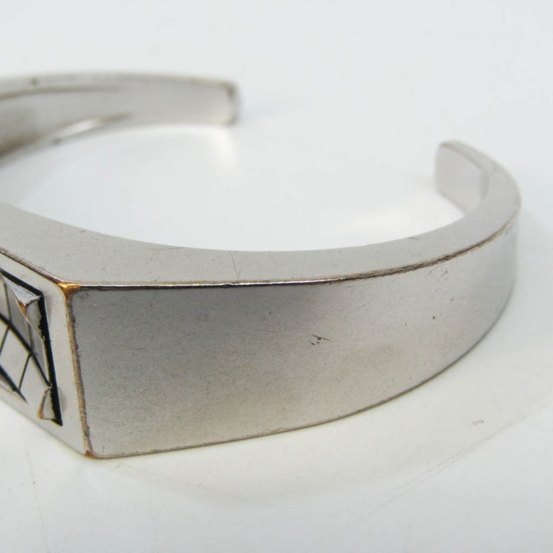 LOUIS VUITTON Damier Stainless Steel Bangle Silver - Logoexplore - Image 3