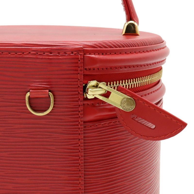 LOUIS VUITTON Epi Cannes Handbag Vanity Bag Leather Red Castilian M48037 - Logoexplore - Image 8