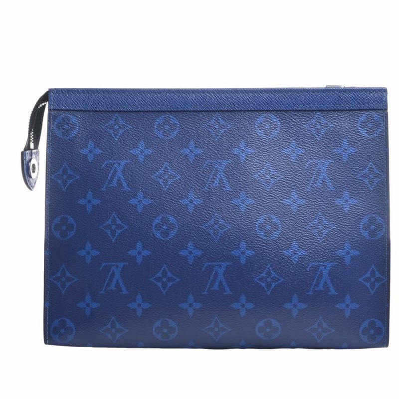 LOUIS VUITTON Eclipse Taigarama Pochette Voyage MM Clutch Bag Second M30423 Blue Men's - Logoexplore - Image 2