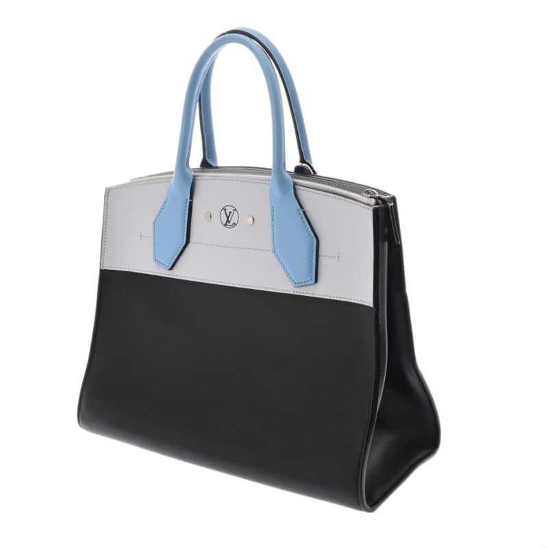 LOUIS VUITTON City Steamer MM Black Gray Blue M42435 Ladies Calf Bag - Logoexplore - Image 2