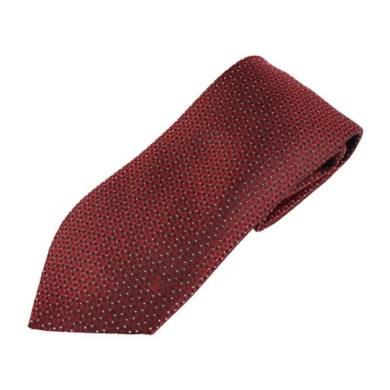 LOUIS VUITTON Cravat Echo Vie Tie M70983 Silk Bordeaux Black White Logo - Logoexplore
