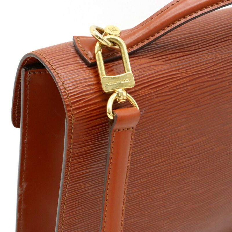 LOUIS VUITTON Epi Monceau Handbag Second Bag Shoulder Brown Kenya M52123 - Logoexplore - Image 7