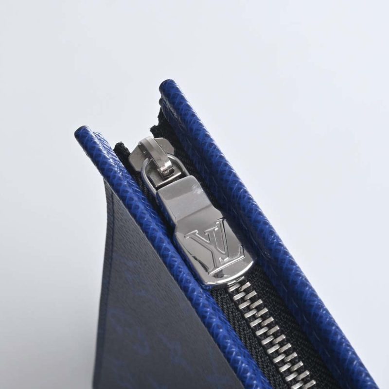 LOUIS VUITTON Eclipse Taigarama Pochette Voyage MM Clutch Bag Second M30423 Blue Men's - Logoexplore - Image 10
