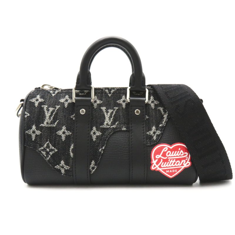 LOUIS VUITTON Drip Keepall XS Black Monogram denim denim leather M81010 - Logoexplore