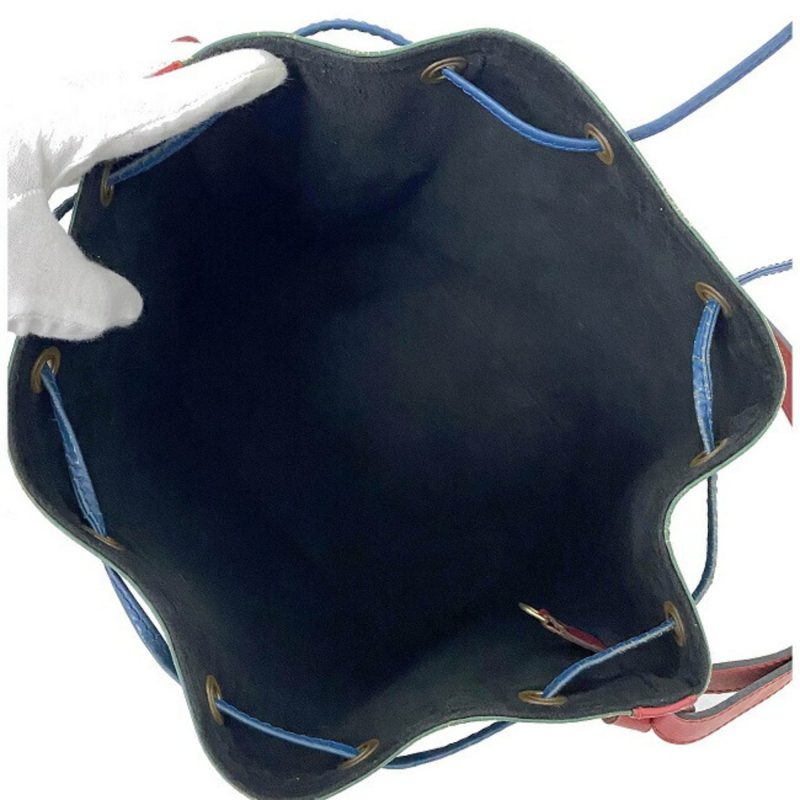 Louis Vuitton Drawstring Bag Petit Noe Green Red Blue M44147 Shoulder Leather A20953 LOUIS VUITTON Bicolor String Women's Men's Accent - Logoexplore - Image 9