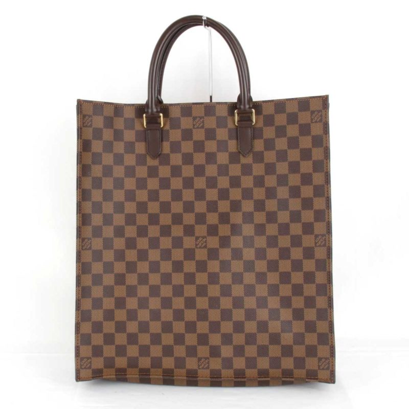 LOUIS VUITTON Damier Sac Pla N51140 Handbag PVC Coated Canvas Ebene Women's - Logoexplore