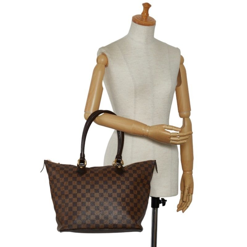 LOUIS VUITTON Damier Saleya MM Handbag Tote Bag N51188 Brown PVC Leather Ladies - Logoexplore - Image 9