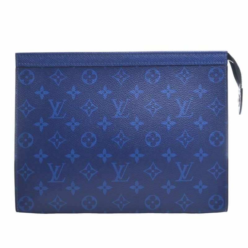 LOUIS VUITTON Eclipse Taigarama Pochette Voyage MM Clutch Bag Second M30423 Blue Men's - Logoexplore