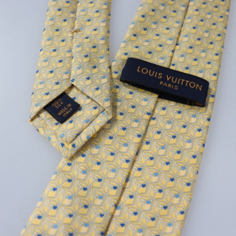 LOUIS VUITTON Cravat Cube Trunk Tie M73122 Silk Yellow Series Box Whole Pattern - Logoexplore - Image 5
