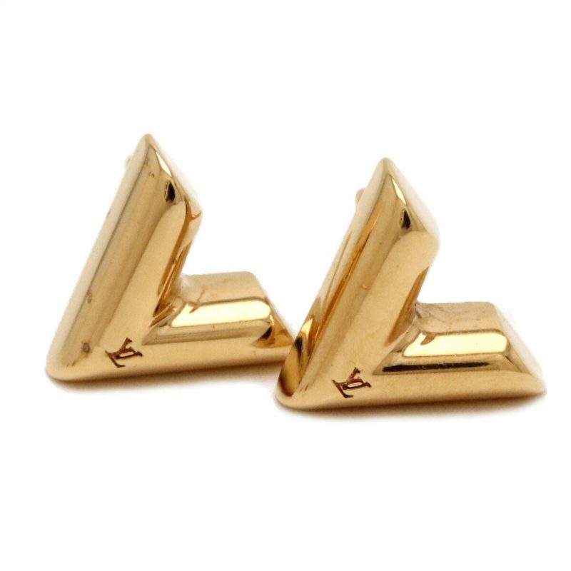 LOUIS VUITTON Essential V Earrings Gold M68153 - Logoexplore - Image 4